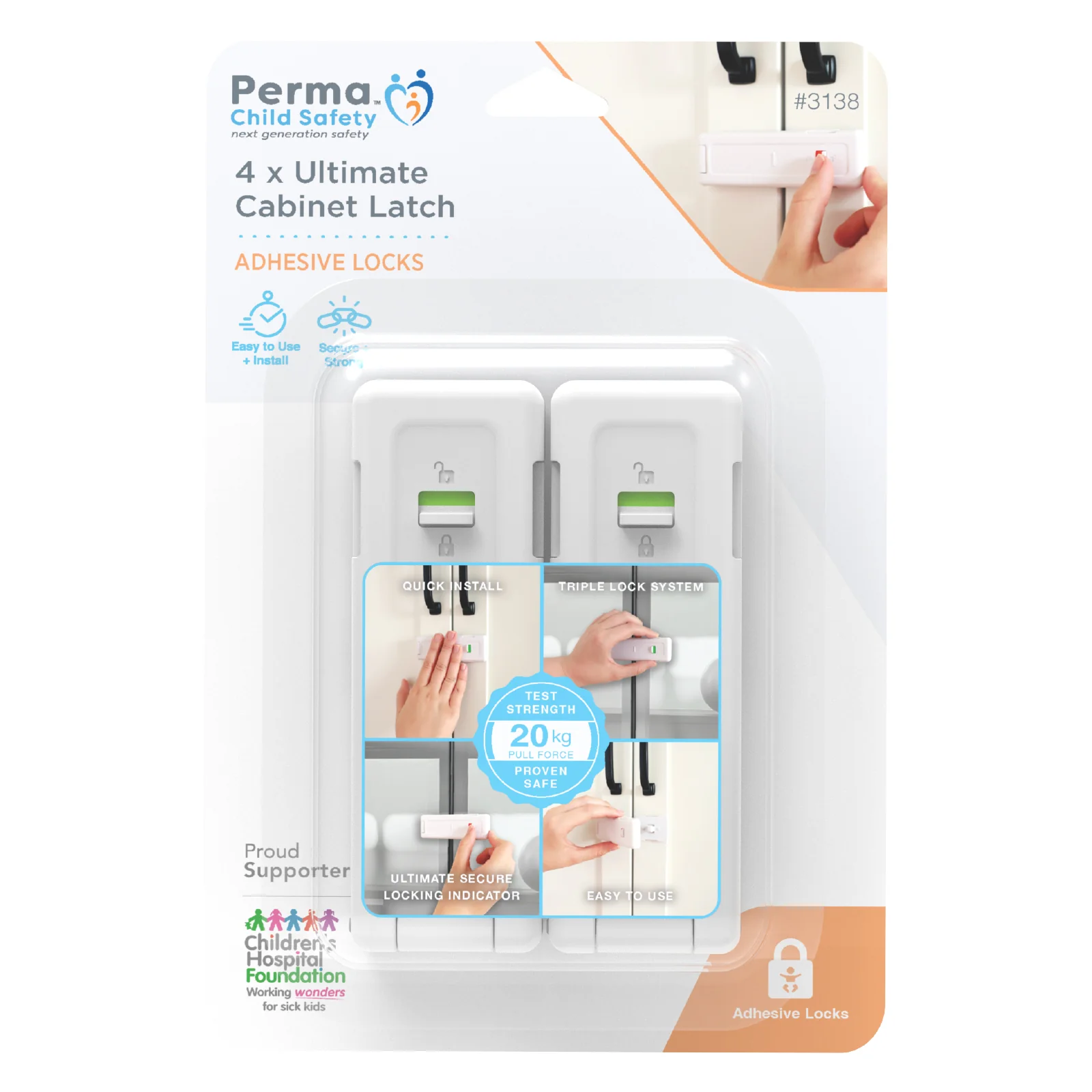 Adhesive Ultimate Cabinet Latch - Image 3